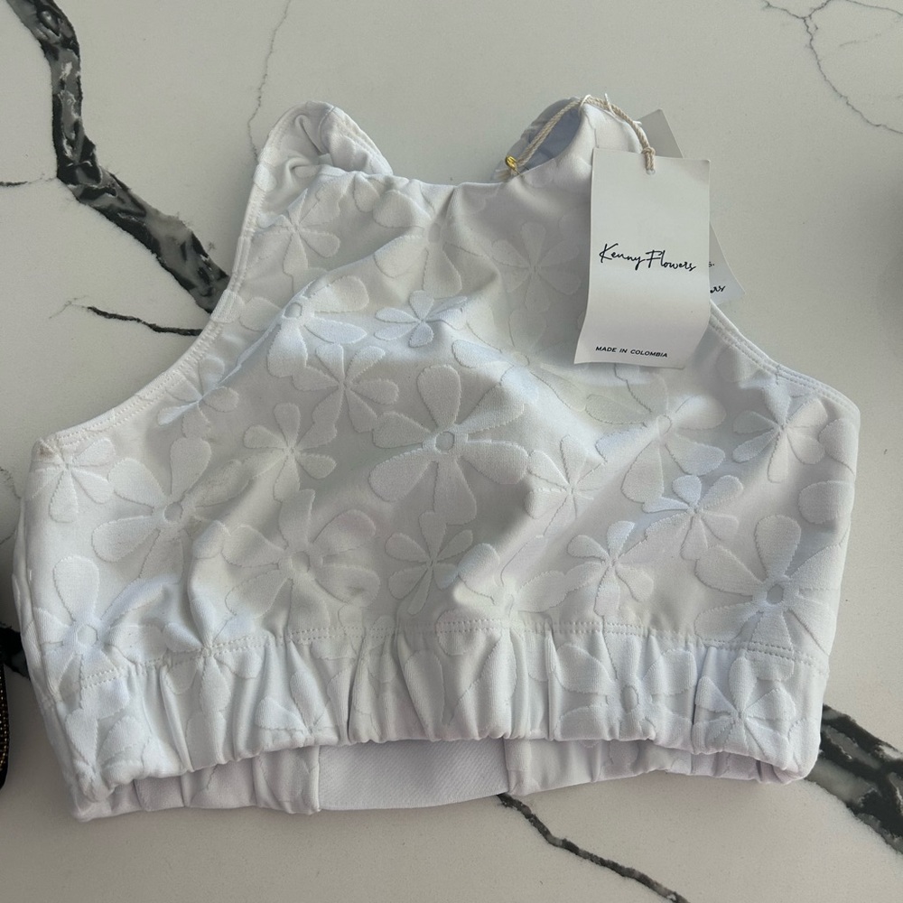 Kenny Flowers White Floral sports bra
